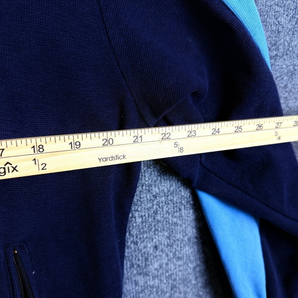 Vintage 80s German Military Bundeswehr Track Jacket Mens M Blue Full Zip Knit - Picture 7 of 9